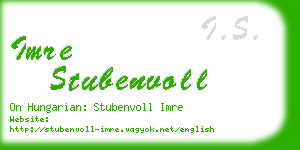 imre stubenvoll business card